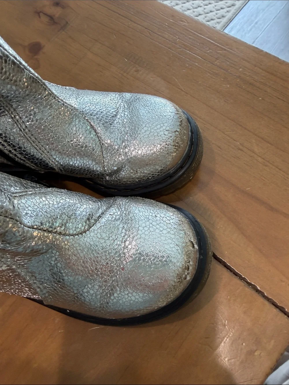 Dr. Martens Kids Silver Metallic Chelsea Boots